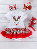Bébé Ensemble De Noël Imprimé Tutu Jupe Coton Noël Motif Vacances Costumes Déguisements Noël Cadeau Enfant