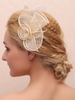 Beau Coiffure de mariage Fleur de cheveux écru blanc en tulleCoiffure de mariage