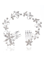 Beau Coiffure de mariage métallique argent pour fille de fiançailles