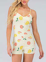 Beige Imprimé Floral Col V Sans Manches Épaule Ouverte Bretelles Spaghetti Polyester Skinny Été One Piece Outfit