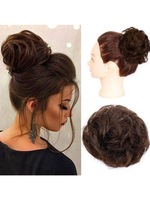 Beignet Bun Perruque Cheveux Humains Bourgogne Beignets Chou - Donuts