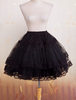 Bell forme Organza Noir Lolita jupon dentelle Déguisements Halloween