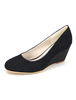 Belle chaussure de mariée en satin à talons compensés Escarpin