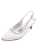 Belle chaussure de mariée en soie et satin à petits talons avec strass Escarpin