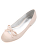 Belle chaussure de mariée en soie et satin Talon plate avec noeud Escarpin