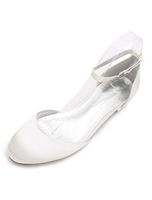 Belle chaussure de mariée en soie et satin Talon plate Escarpin