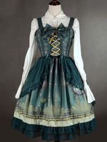 Belle Robe lolita synthétique impression avec noeud Déguisements Halloween