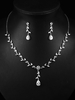 Bijoux de mariage Boucles doreilles en argent Ensemble de bijoux Accessoires de mariée