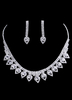Bijoux de mariage définit argent coeur de mariée Vintage en forme de collier serti de boucles d’oreilles