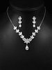 Bijoux de mariage en argent Boucles doreilles Collier Zircon Cubique Accessoires de mariée