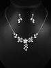 Bijoux de mariage en argent Boucles doreilles Collier Zircon Cubique Accessoires de mariée