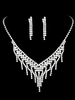 Bijoux de mariage en argent strass argent collier avec boucles d\