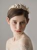 Bijoux de mariage en or Strass Perles Tiara en perles Couronne Accessoires de cheveux