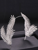 Bijoux de mariage Strass argentés Bandeau de plumes Accessoires de cheveux de mariée