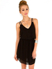 Black bretelles acétate robe d