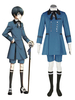 Black Butler Ciel Phantomhive Cosplay Costume ensemble complet uniforme tissu personnalisé Anime Cosplay Costume ensemble