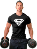 Black Men T shirt Haut en coton à manches courtes imprimé Superman