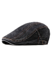 Blacl Flat Cap Denim Retro Beret pour les hommes