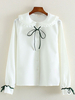 Blanc Bow coton volants Lolita chemise pour femmes Déguisements Halloween