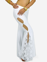 Blanc découpé pantalons en mélange de coton dance du ventre Déguisements Halloween