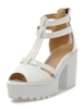 Blanc de Peep Toe plate-forme Synthétique sandales pour femmes