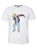 Blanc Hommes T-shirt Naruto Dab Imprimer à manches courtes en coton Tee Top