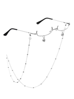 Blanc Lolita Lunettes Chaînes Accessoire Métal Divers Vintage