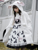 Blanc Lolita Manteaux Bows Pardessus Polyester Manteau Bicolore Bow Lolita Outwears