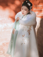 Blanc Lolita Poncho Blanc Polyester Brodé Or Floral Imprimé Hiver Lolita Tenue Chinois Vintage Pour Nouvel An