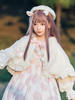 Blanc Manteau Lolita Poncho Polyester Chaud Mignonne Avec Oreilles De Lapin Automne Hiver 2022