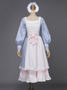 Blanc Rétro Costumes Femmes Dentelle Dentelle Arcs Marie Antoinette Costume Polyester Tunique Chapeaux Robe Vintage Mascarade Robe De Bal