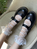Blanc Sweet Lolita Chaussettes Volants Accessoire Tulle Rayures Accessoires Lolita