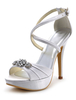 Blanche en soie et Satin bout ouvert s