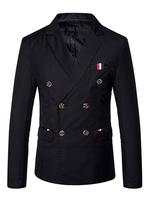 Blazer blanc Casual hommes 2021 Veste de costume à manches longues col rabattu à double boutonnage Blazer pour homme