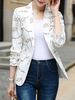 Blazer blanc femme pour vestes courtes à manches longues et col rabattu