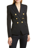 Blazer Court Femme à Col Revers avec Manches Longues avec Boutonnages Unicolore Veste Femme
