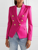 Blazer Court Veste Femmes à Col Revers avec Manches Longues avec Poches Fermeture avec Boutonnages Bicolores