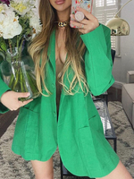 Blazer Femme à Col Revers avec Manches Longues avec Boutons Unicolore