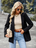 Blazer Femme à Col Revers avec Manches Longues Volantes Unicolore