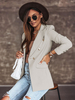 Blazer Femme avec Manches Longues à Col Revers avec Boutons avec Poches Unicolore