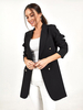 Blazer Femme avec Manches Longues à Col Revers Unicolore