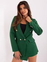 Blazer Femme Chic Col Rabattu Boutons Manches Longues Veste Polyester