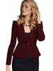 Blazer Femme Court Moulant avec Manches Longues à Col Revers Fermeture avec Boutonnages Unicolore Blazer Veste Femme