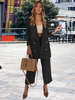 Blazer Femme Ensemble Tailleur Pantalon Pour Femme Deux Pièces à Col Revers avec Manches Longues