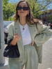 Blazer Femme Epaulé avec Manches Longues à Col Revers Unicolore Veste Blazer Femme
