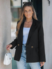 Blazer Femme Moderne Col Rabattu Boutons Manches Longues Polyester