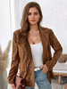 Blazer Femme Moderne Col Rabattu Boutons Manches Longues Velours Côtelé