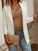Blazer femme Veste blanc Tenue Décontractée en coton Manches Longues Col Rabattu automne hiver