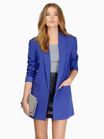 Blazer Femme Veste Court à Col Revers avec Manches Longues avec Boutons avec Poches Blazer Casual Unicolore