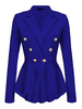 Blazer Femme Veste Militaire Manche Longue à Col Revers Double Boutonnage